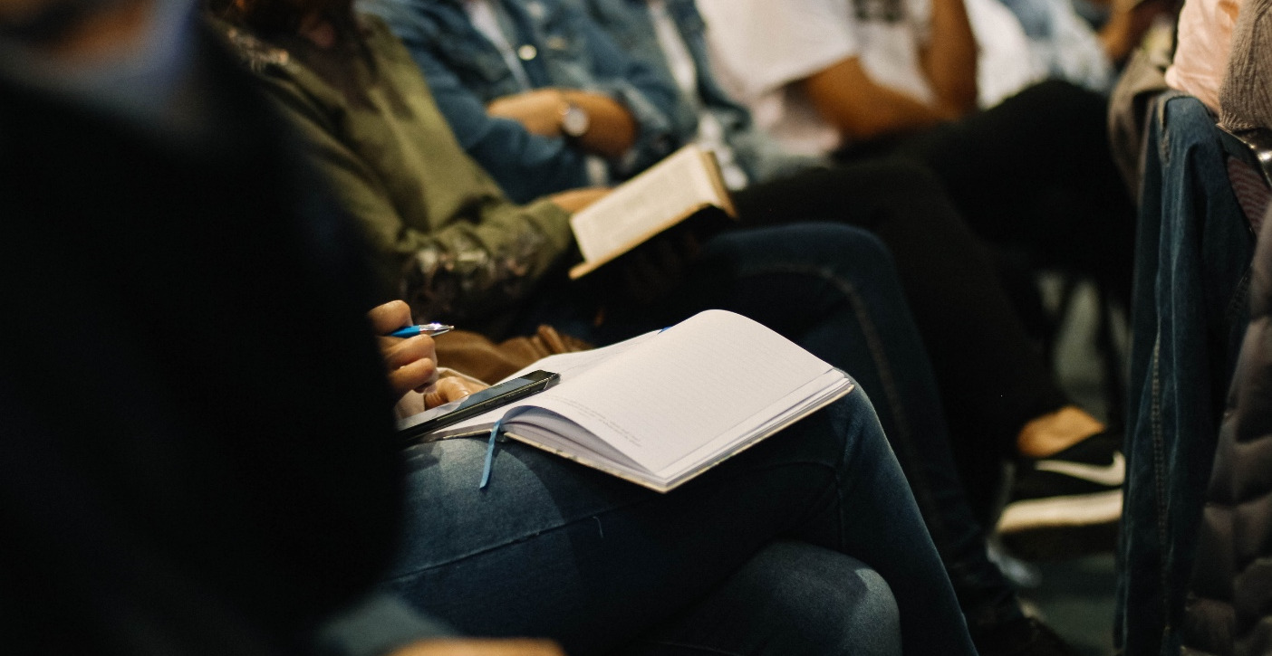 Audience at a speaking event